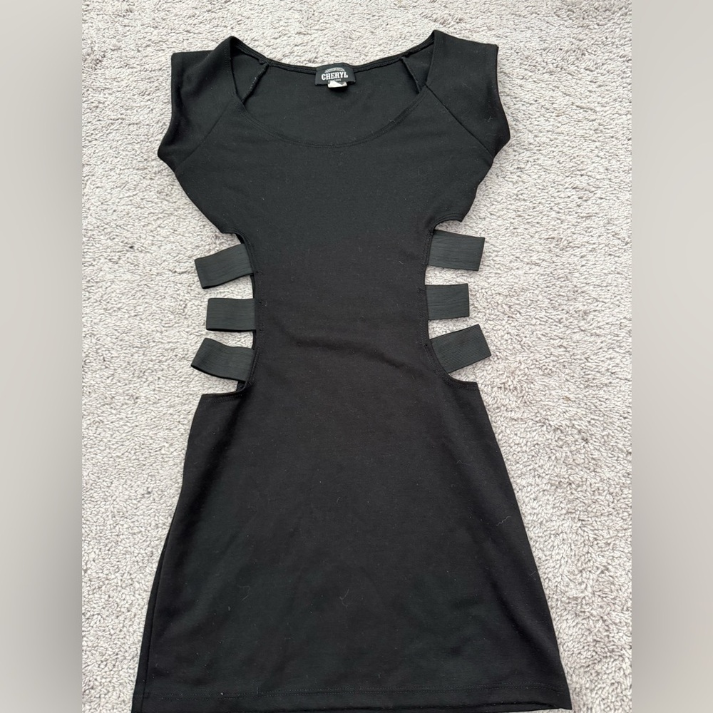Foxy Lady Black dress elastic sides size SMALL